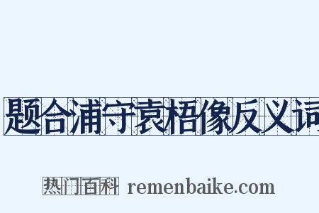 题合浦守袁梧像反义词是什么意思的图片